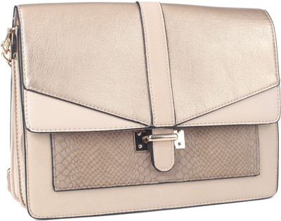 

Call It Spring Women Casual Pink, Gold Polyester Sling Bag, Gold;pink