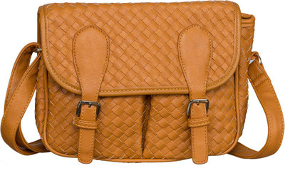 

peaubella Women Casual Tan Leatherette Sling Bag
