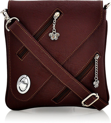 

Blizzard Women Casual Maroon PU Sling Bag