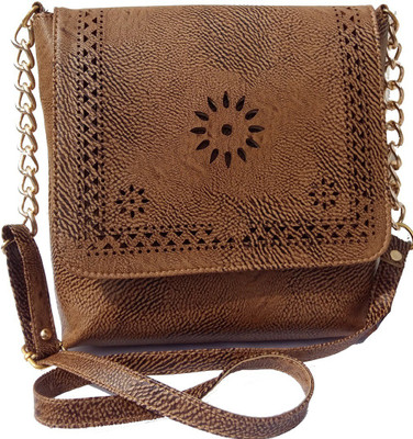 

surmount Girls Evening/Party Beige Leatherette Sling Bag