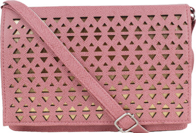 

JACY LONDON Women Casual Pink Leatherette, PU, Cotton Sling Bag