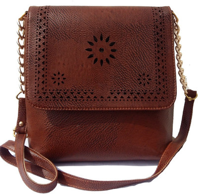 

surmount Girls Evening/Party Brown Leatherette Sling Bag