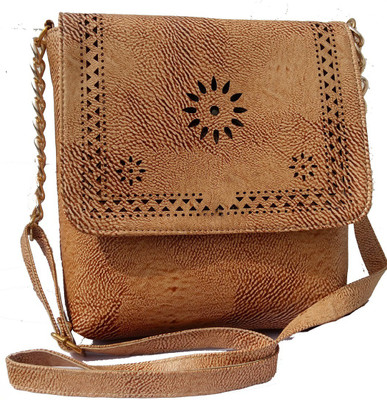 

SURMOUNT Girls Evening/Party Beige Leatherette Sling Bag