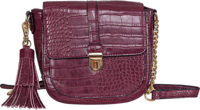 

peaubella Women Evening/Party Purple Leatherette Sling Bag