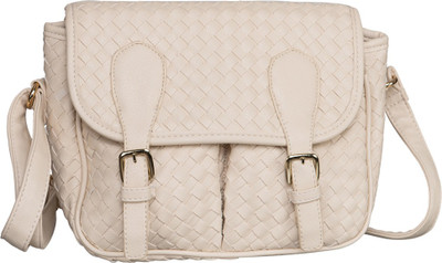 

peaubella Women Casual Beige Leatherette Sling Bag