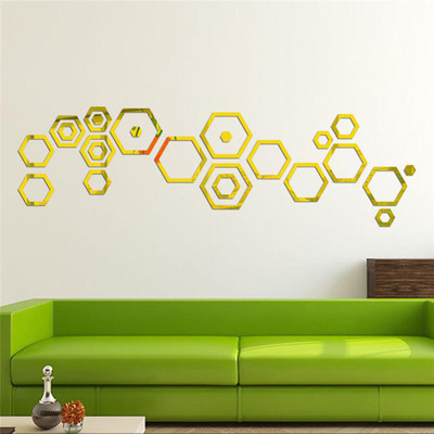 

Wall1ders  3D Acrylic Sticker Sticker(Pack of 24, Gold