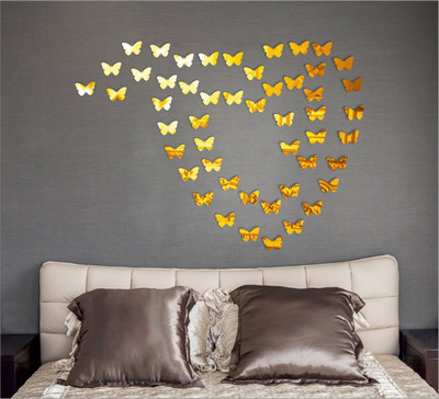 

Wall1ders  3D Acrylic Sticker Sticker(Pack of 50, Gold