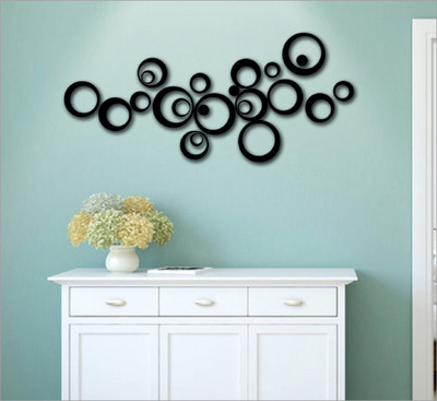 

Wall1ders  3D Acrylic Sticker Sticker(Pack of 50, Black