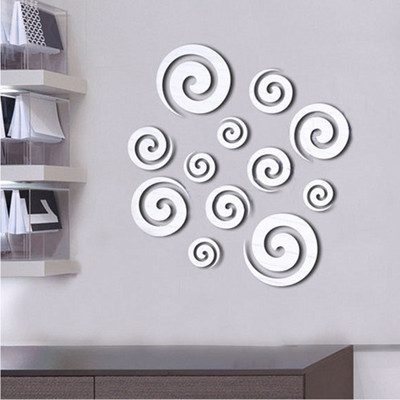 

Wall1ders  3D Acrylic Sticker Sticker(Pack of 12, Silver
