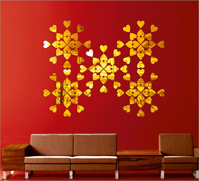

Wall1ders  3D Acrylic Sticker Sticker(Pack of 100, Gold