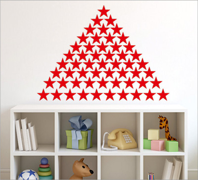 Wall1ders  3D Acrylic Sticker Sticker(Pack of 50, Red