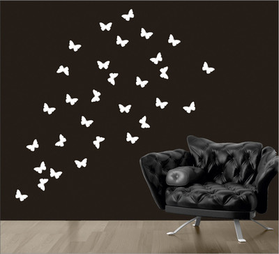 Wall1ders  3D Acrylic Sticker Sticker(Pack of 30, White