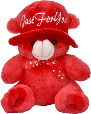 

Toyshine Red Fur Cap Teddy Bear { 28 CM } LONG - 28 cm(Red)