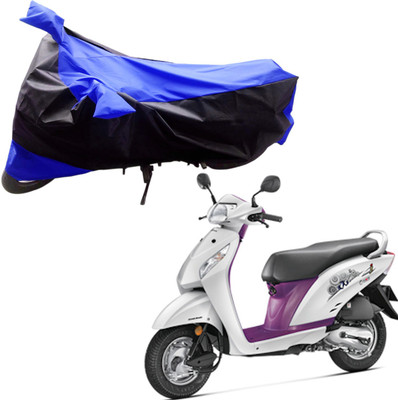 

Purpleheart Two Wheeler Cover for Honda(Activa i, Black, Blue)