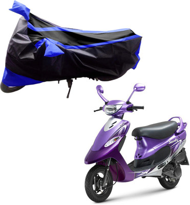 

Purpleheart Two Wheeler Cover for TVS(Scooty Pep+, Black, Blue)