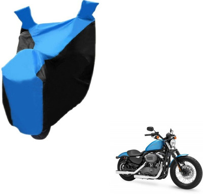 MOCKHE Two Wheeler Cover for Harley Davidson(XL 1200, Black, Blue)