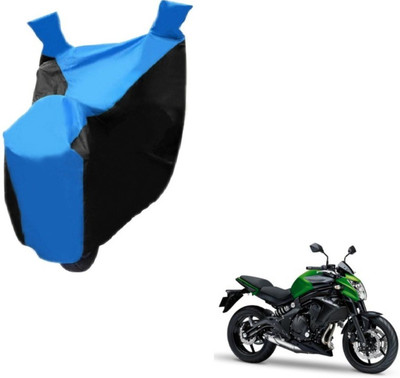 MOCKHE Two Wheeler Cover for Kawasaki(Z250, Black, Blue)