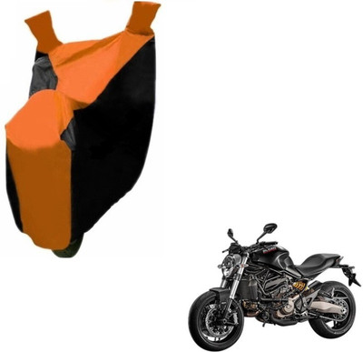 MOCKHE Two Wheeler Cover for Ducati(Monster 821, Black, Orange)