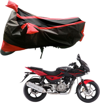Purpleheart Two Wheeler Cover for Bajaj(Pulsar 220 DTS-i, Black, Red)