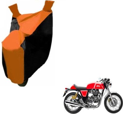 MOCKHE Two Wheeler Cover for Royal Enfield(Continental GT, Black, Orange)