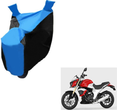 MOCKHE Two Wheeler Cover for Mahindra(Mojo, Black, Blue)