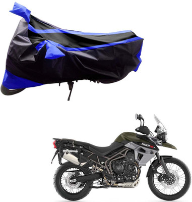 Purpleheart Two Wheeler Cover for Triumph(Tiger 800 XCA, Black, Blue)