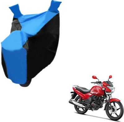 MOCKHE Two Wheeler Cover for Hero(Achiever, Black, Blue)