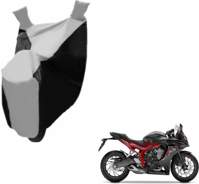 MOCKHE Two Wheeler Cover for Honda(CBR 650F, Black, Silver)