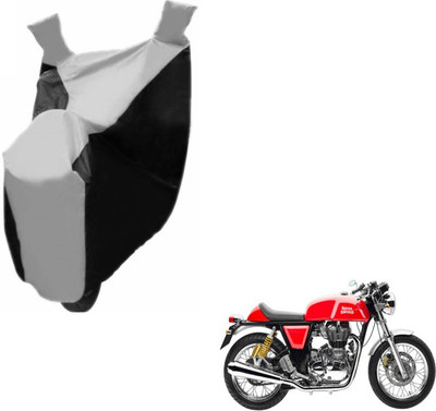 MOCKHE Two Wheeler Cover for Royal Enfield(Continental GT, Black, Silver)