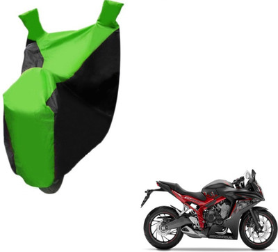 MOCKHE Two Wheeler Cover for Honda(CBR 650F, Black, Green)