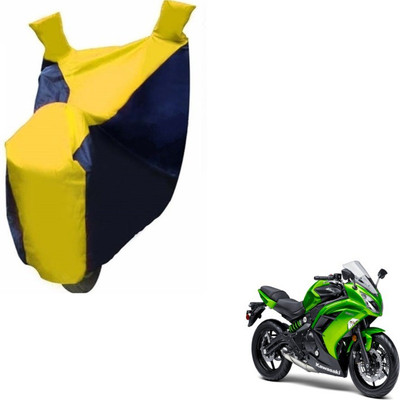 MOCKHE Two Wheeler Cover for Kawasaki(Ninja, Black, Yellow)