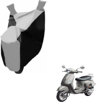 MOCKHE Two Wheeler Cover for Universal For Bike(Vespa VXL, Black, Silver)
