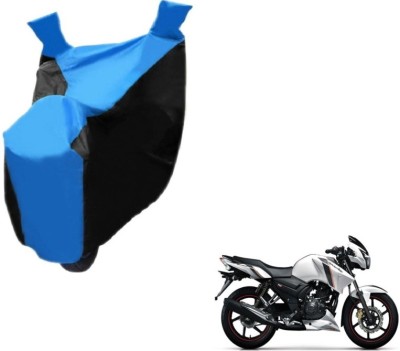 MOCKHE Two Wheeler Cover for TVS(Apache RTR 160, Black, Blue)