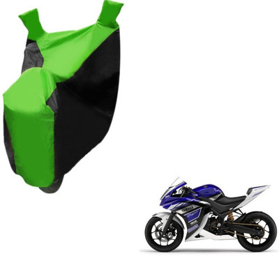 MOCKHE Two Wheeler Cover for Yamaha(YZF R25, Black, Green)