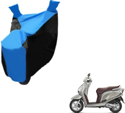 MOCKHE Two Wheeler Cover for Honda(Aviator, Black, Blue)