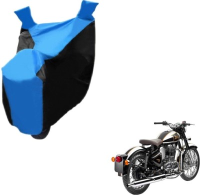 MOCKHE Two Wheeler Cover for Royal Enfield(Classic Chrome, Black, Blue)