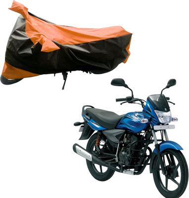 Purpleheart Two Wheeler Cover for Bajaj(Platina 100 DTS-i, Black, Orange)