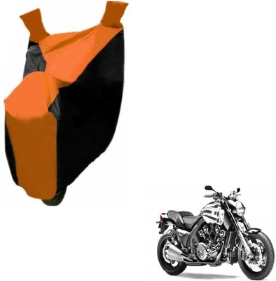 MOCKHE Two Wheeler Cover for Yamaha(VMAX, Black, Orange)