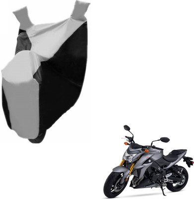 MOCKHE Two Wheeler Cover for Suzuki(GSX, Black, Silver)