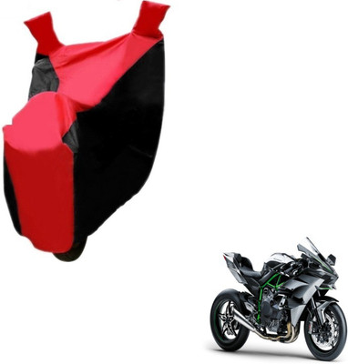 MOCKHE Two Wheeler Cover for Kawasaki(Ninja, Black, Red)