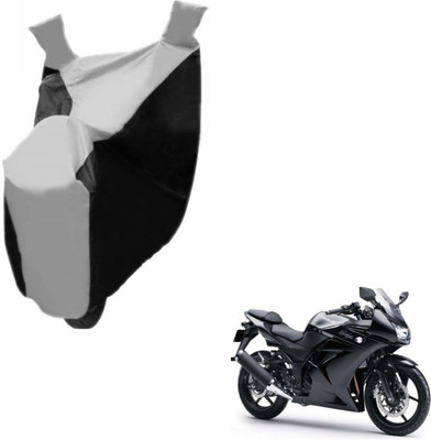MOCKHE Two Wheeler Cover for Kawasaki(Ninja 250, Black, Silver)