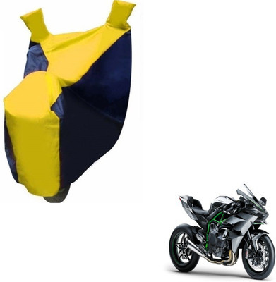 MOCKHE Two Wheeler Cover for Kawasaki(Ninja, Black, Yellow)