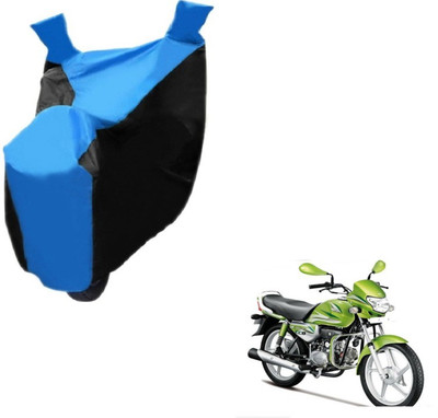MOCKHE Two Wheeler Cover for Hero(HF Deluxe, Black, Blue)