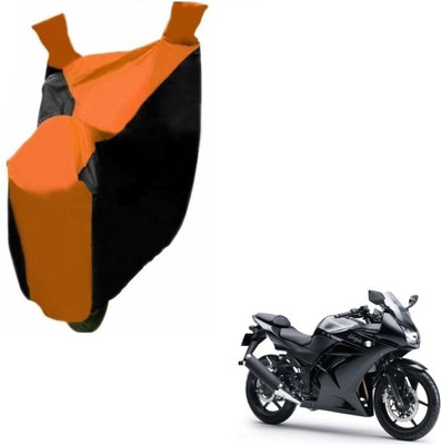 MOCKHE Two Wheeler Cover for Kawasaki(Ninja 250, Black, Orange)