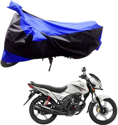 

Purpleheart Two Wheeler Cover for Honda(CB Shine, Black, Blue)
