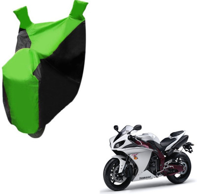 MOCKHE Two Wheeler Cover for Yamaha(R15 s, Black, Green)