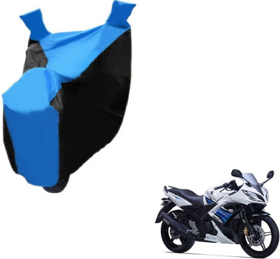 MOCKHE Two Wheeler Cover for Yamaha(YZF R15 S, Black, Blue)