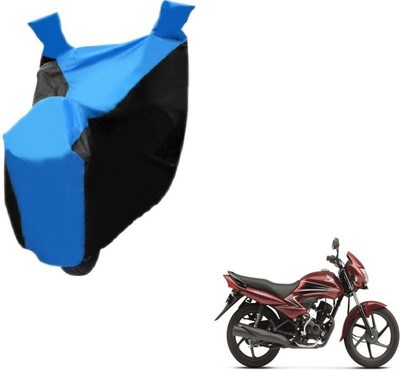 MOCKHE Two Wheeler Cover for Honda(Dream Yuga, Black, Blue)