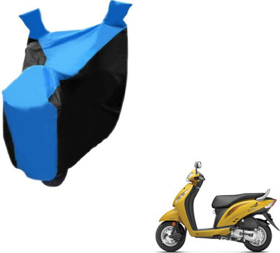 MOCKHE Two Wheeler Cover for Honda(Activa i, Black, Blue)