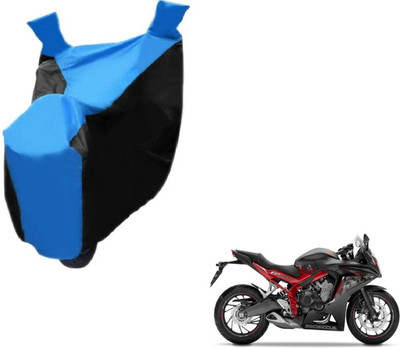 FlyingOnWheels Two Wheeler Cover for Honda(CBR 650F, Black, Blue)